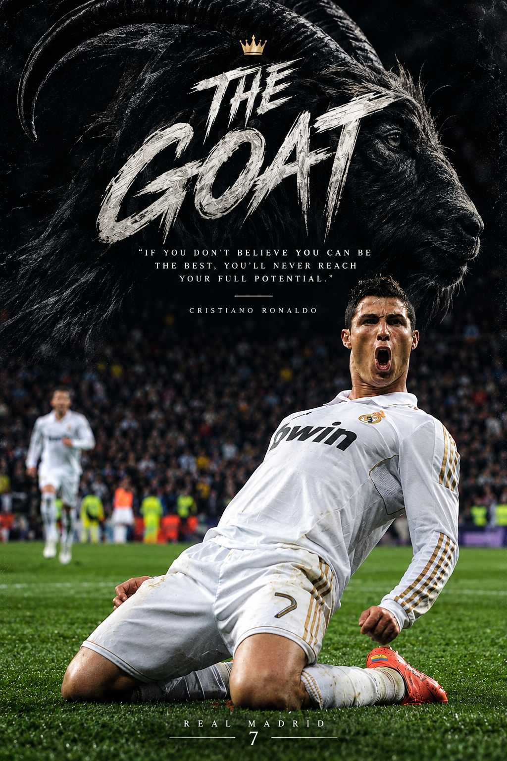 Póster Cristiano Ronaldo The GOAT – diseño GOALY