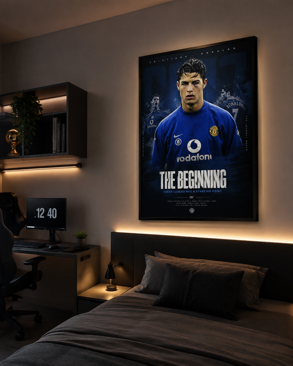 Póster Cristiano Ronaldo Every Legend sobre la cama