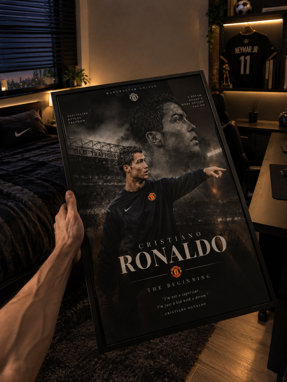 Póster Cristiano Ronaldo The Beginning enmarcado en mano