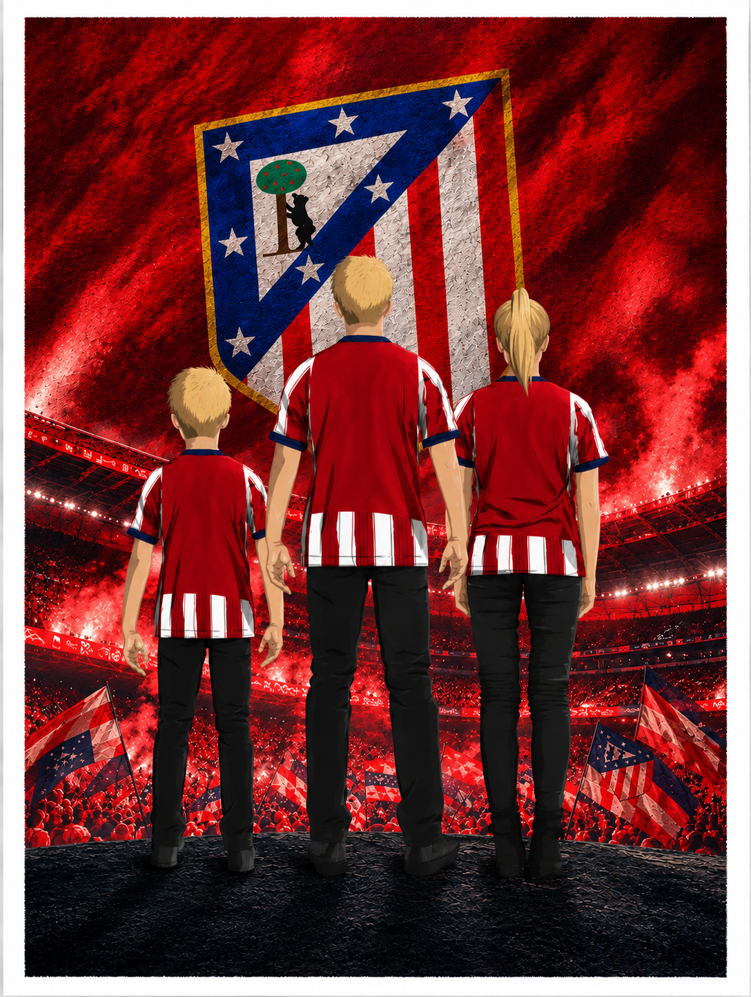 Póster personalizado Atlético padre e hijos – GOALY