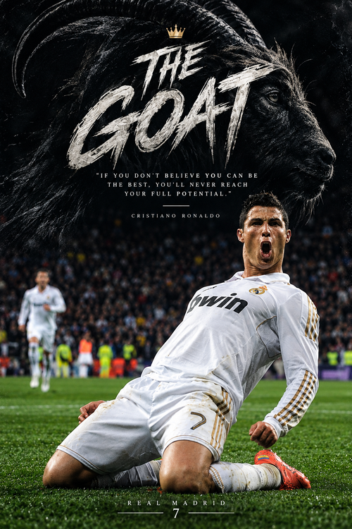 Póster Cristiano Ronaldo The GOAT – diseño GOALY