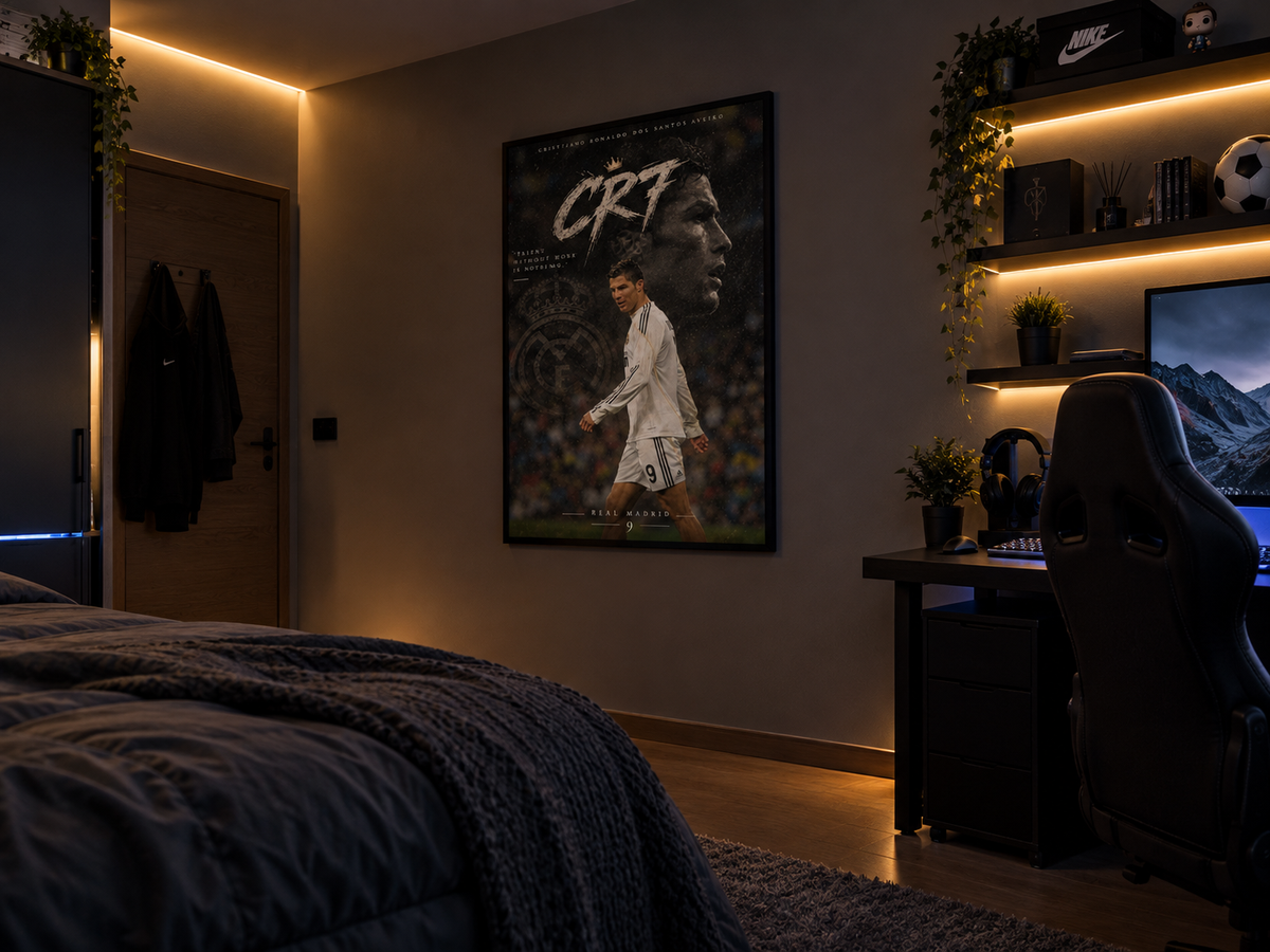Póster Cristiano Ronaldo CR7 en dormitorio