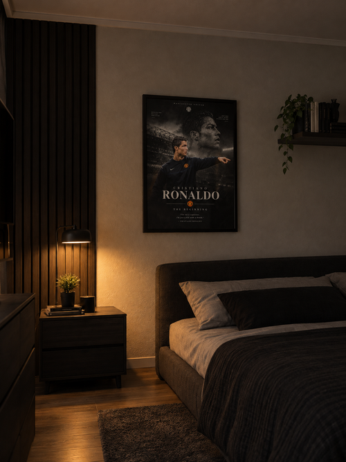 Póster Cristiano Ronaldo The Beginning en dormitorio moderno