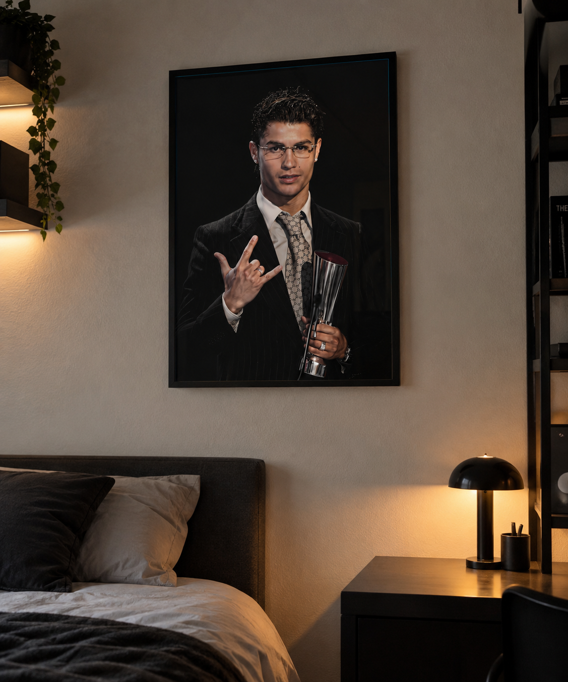 Póster Gentleman – CR7 enmarcado en una habitación – GOALY