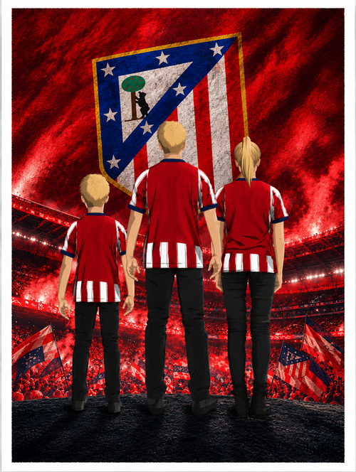 Póster personalizado Atlético padre e hijos – GOALY
