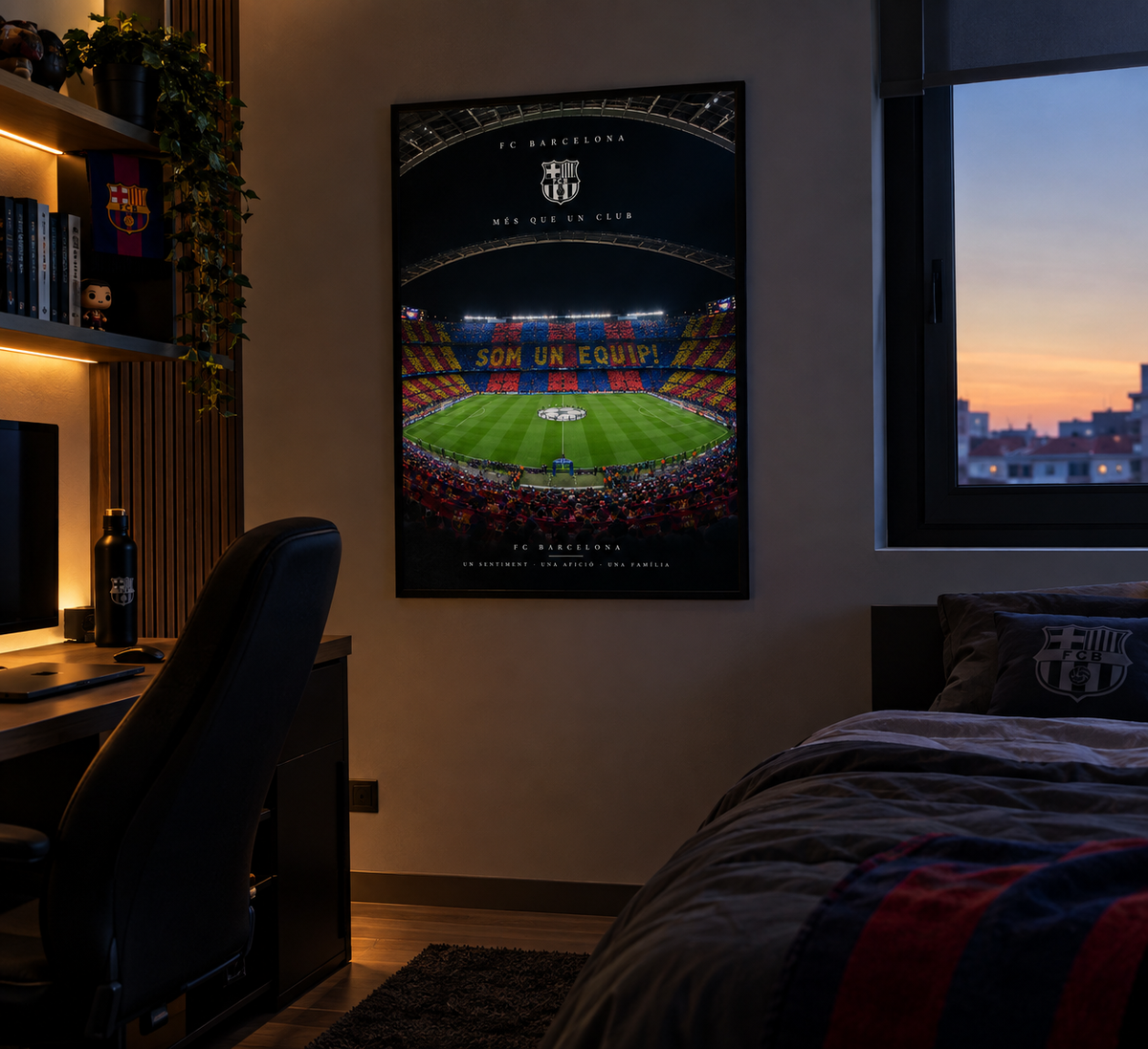Póster FC Barcelona Més que un club en habitación
