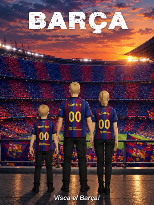 Póster personalizado Barça en familia – GOALY