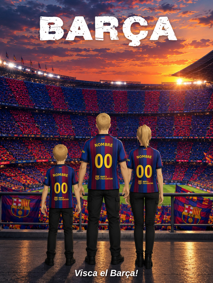 Póster personalizado Barça en familia – GOALY